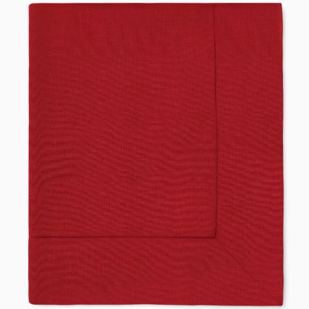 Red SFERRA Festival table linens - 1 tablecloth and 16 napkins